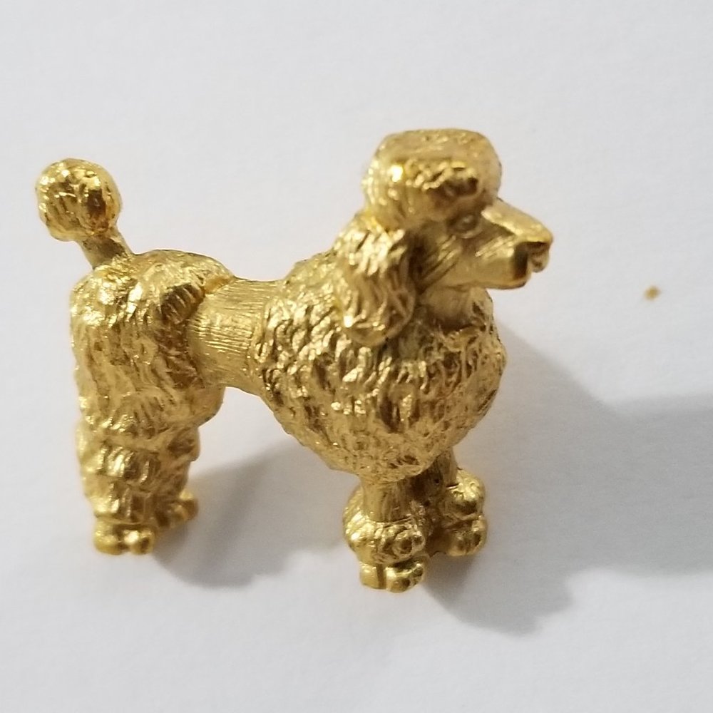 Vintage Avon Gold Tone French Poodle Dog Pin